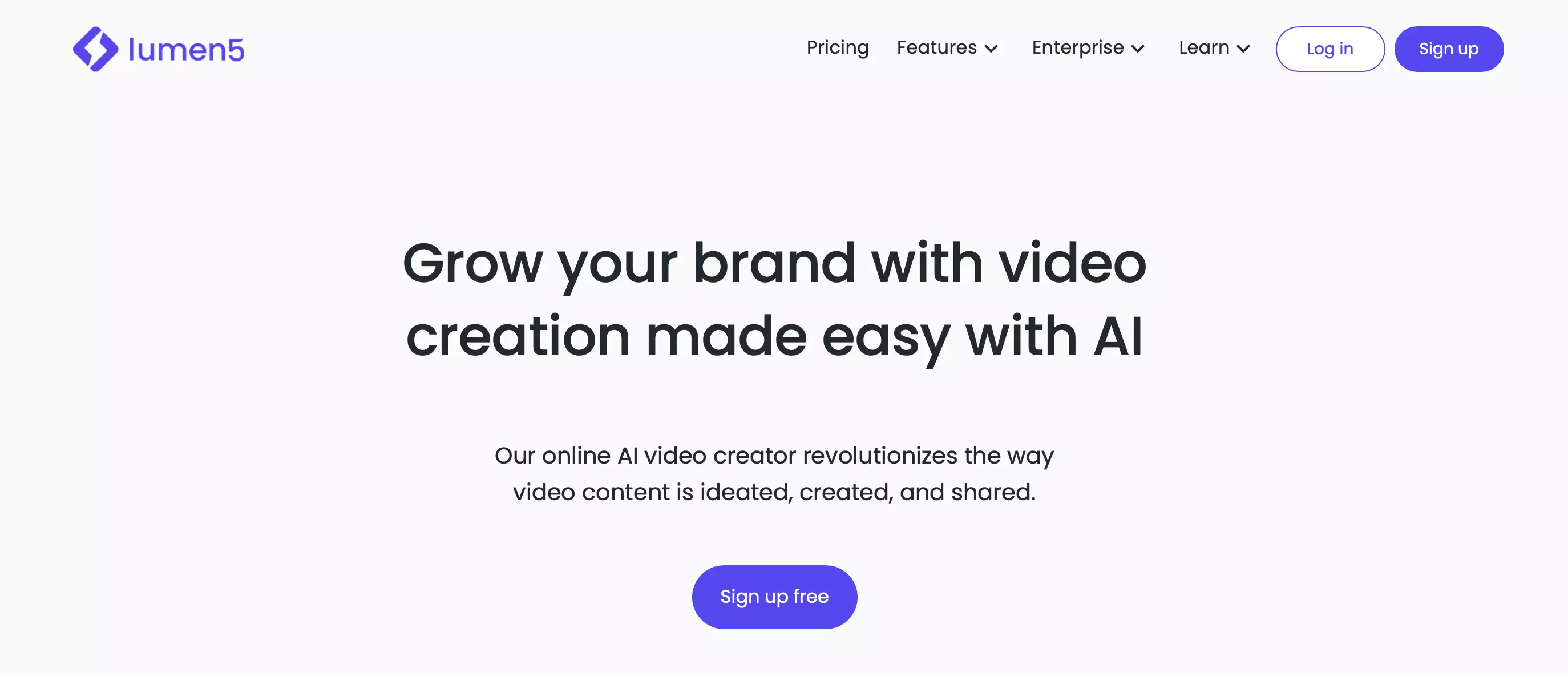 Screenshot del sito web di Lumen5 Immagine: Screenshot del sito web di Lumen5